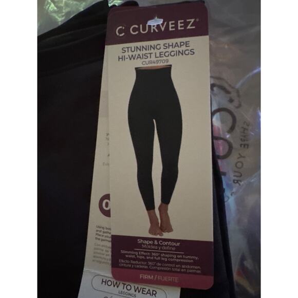 Brand New Curveez Women's Large Black Stunning Shape Hi Waisted Leggings - Picture 4 of 7